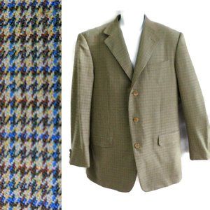 Ermenegildo Zegna Sport Coat Blazer 15mil Silk Wool 3 Btn NO Vent Houndstooth